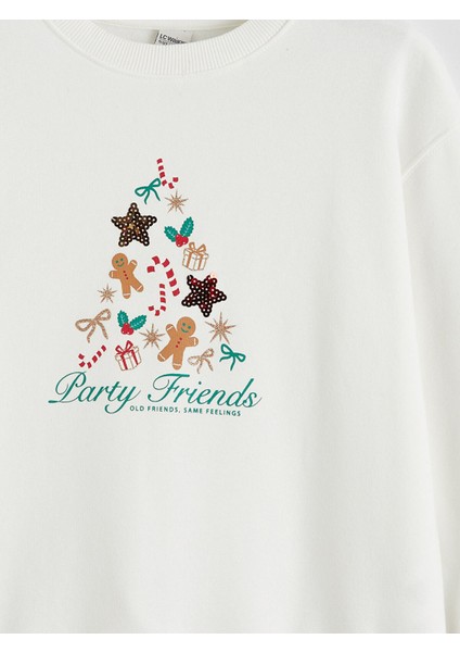 Yeni Sezon Yılbaşı Temalı Kız Çocuk Kalın Sweatshirt modelleri