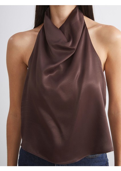 Yeni Sezon Halter Yaka Saten Bluz modelleri