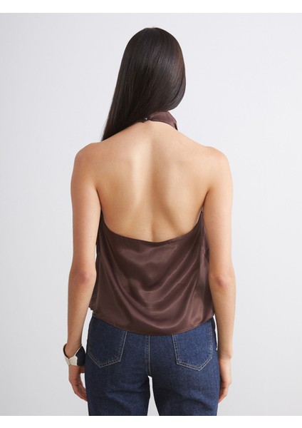 Yeni Sezon Halter Yaka Saten Bluz fırsatları