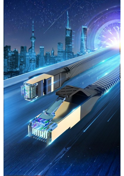 Cat8 Ethernet Kablosu Premium Örgülü Lan Kablo 40GBPS 2000MHZ Internet Kablosu Masaüstü Pc, Gaming Laptop, Ps5/4, Xbox fırsatları