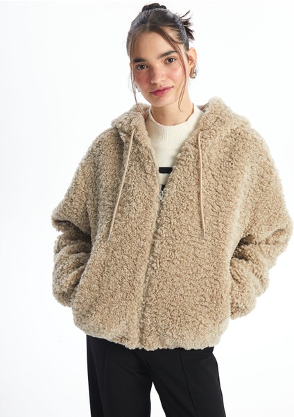 Yeni Sezon Kapüşonlu Kadın Teddy Mont