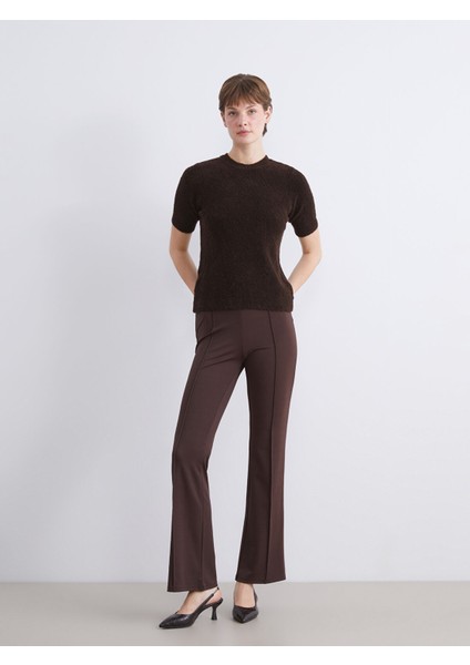 Yeni Sezon Beli Lastikli Ispanyol Paça Kadın Tayt Pantolon