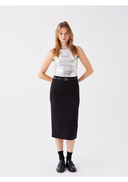Yeni Sezon Kadın Standart Fit Düz Etek