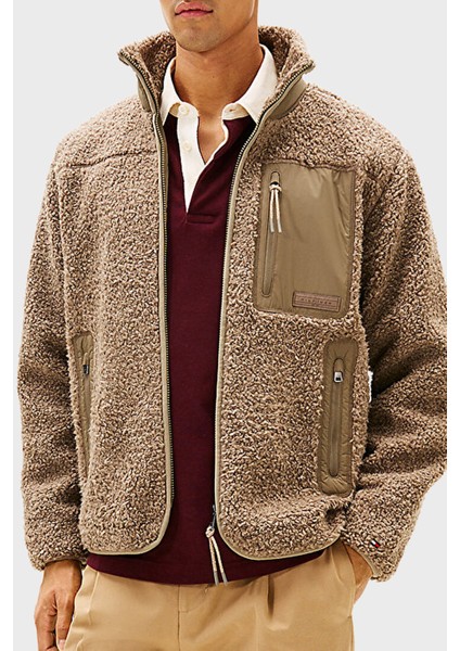 Regular Fit Dik Yaka Polar Femuarlı Ceket Erkek Ceket MW0MW40420 Afe