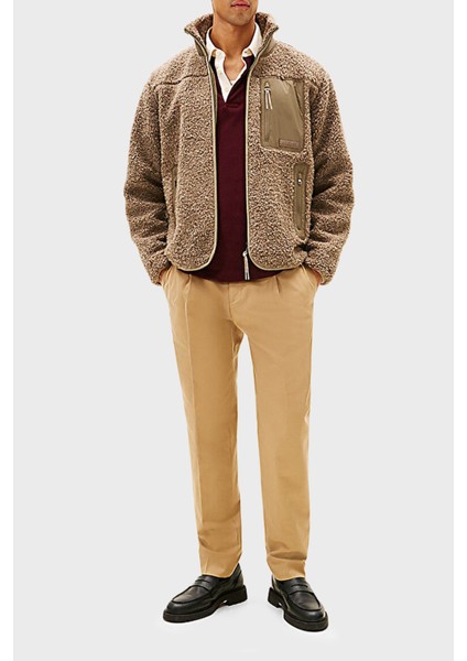 Regular Fit Dik Yaka Polar Femuarlı Ceket Erkek Ceket MW0MW40420 Afe modelleri