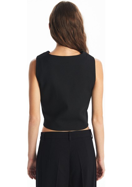 Yeni Sezon Kadın V Yaka Düz Klasik Yelek fırsatları