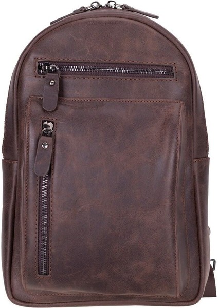 Blake Gerçek Deri Çapraz Çanta Antik Koyu Kahve