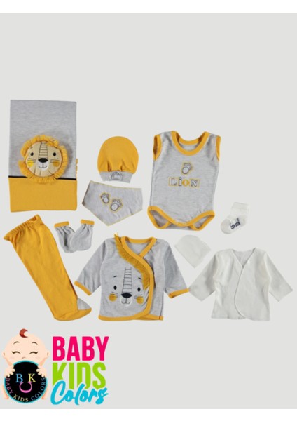 Kutulu Aslan Lüx Bebek Zıbın Seti Yenidoğan Hastane Çıkışı Bebek Giyim