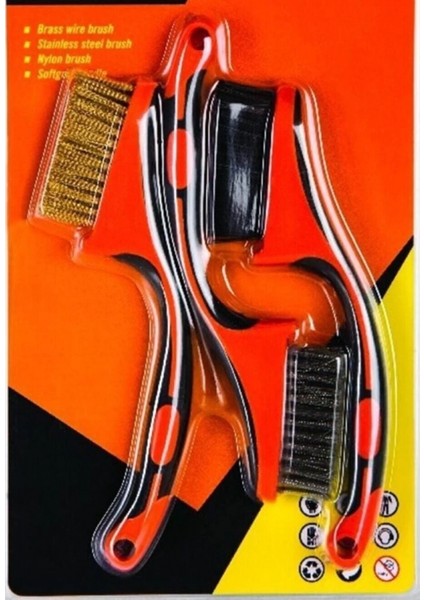 Dev Boy 3 Lü Detay Temizlik Fırça Seti Araba -Mutfak Ocak - Fayans Temizlik Fırça fiyatları