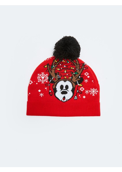 Yeni Sezon Mickey Mouse Baskılı Erkek Triko Bere modelleri