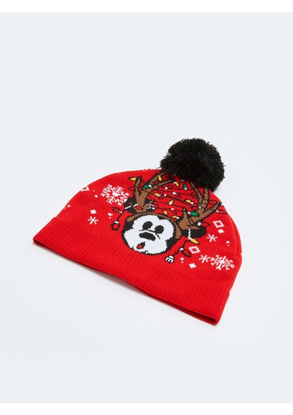 Yeni Sezon Mickey Mouse Baskılı Erkek Triko Bere fırsatları