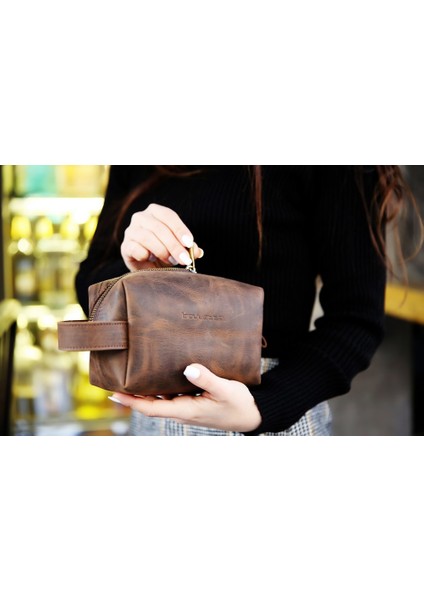 Deri Bakım ve Seyahat Çantası, x Beden, G6 Kahverengi