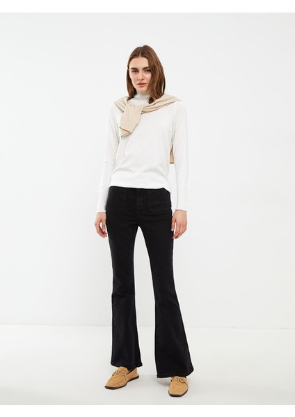 Yeni Sezon Balıkçı Yaka Düz Uzun Kollu Kadın Triko Kazak