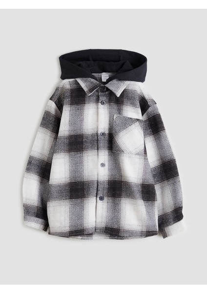 Yeni Sezon Çıkarılabilir Kapüşonlu Ekose Erkek Çocuk Gömlek