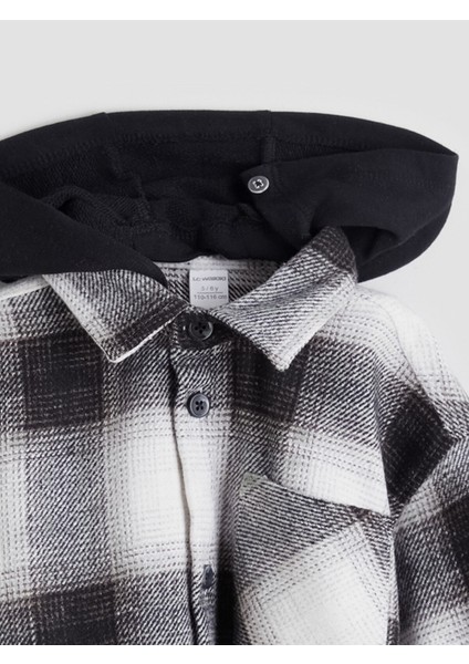 Yeni Sezon Çıkarılabilir Kapüşonlu Ekose Erkek Çocuk Gömlek modelleri