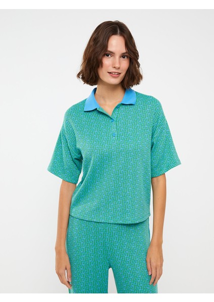 Yeni Sezon Polo Yaka Desenli Kısa Kollu Kadın Tişört fiyatları