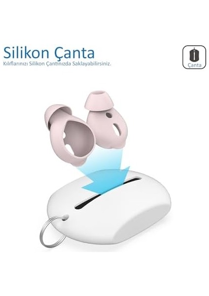Airpods 1. & 2. Nesil Kulak Içi Kılıf – 3 Çift Small Silikon Uç – 0.5mm Ultra Ince, Kaymaz, Şarj Kutusuna Uyumlu, Konforlu & Hijyenik Kullanım Pembe fiyatları