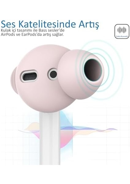 Airpods 1. & 2. Nesil Kulak Içi Kılıf – 3 Çift Small Silikon Uç – 0.5mm Ultra Ince, Kaymaz, Şarj Kutusuna Uyumlu, Konforlu & Hijyenik Kullanım Pembe modelleri
