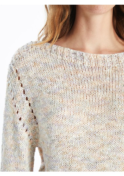 Yeni Sezon Kayık Yaka Ajurlu Kadın Triko Kazak modelleri