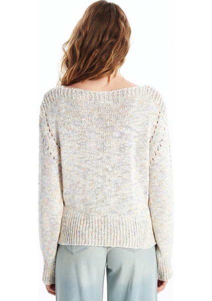 Yeni Sezon Kayık Yaka Ajurlu Kadın Triko Kazak fırsatları