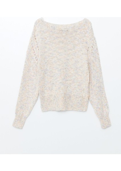 Yeni Sezon Kayık Yaka Ajurlu Kadın Triko Kazak indirimleri