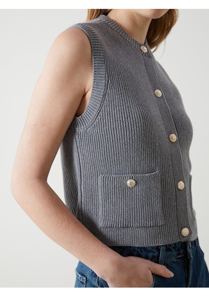 Yeni Sezon Bisiklet Yaka Kadın Triko Yelek modelleri