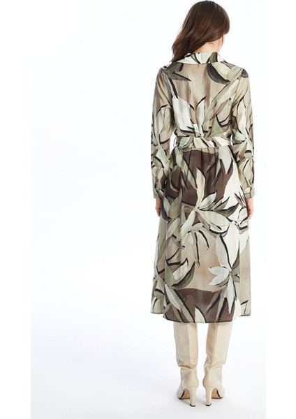 Yeni Sezon Desenli Uzun Kollu Kadın Gömlek Elbise fırsatları