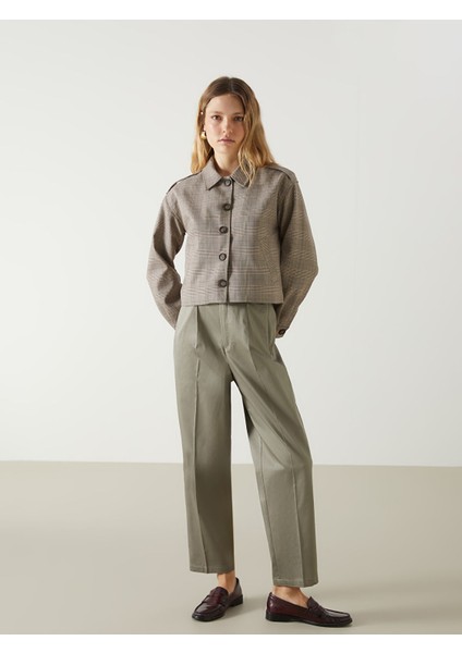 Yeni Sezon Gömlek Yaka Ekose Kadın Ceket fiyatları