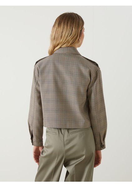 Yeni Sezon Gömlek Yaka Ekose Kadın Ceket fırsatları