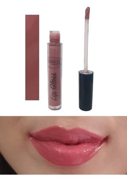 Edwol Make Up Likit Işıldayan Parlak Nude Kahverengi Parlak Ruj