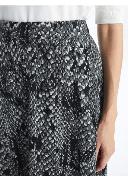 Yeni Sezon Beli Lastikli Desenli Kadın Etek modelleri