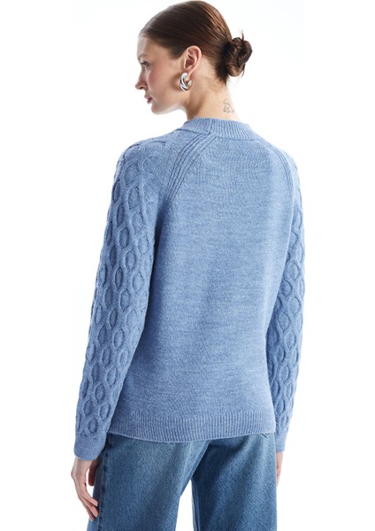 Yeni Sezon Bisiklet Yaka Kendinden Desenli Uzun Kollu Kadın Triko Kazak indirimleri