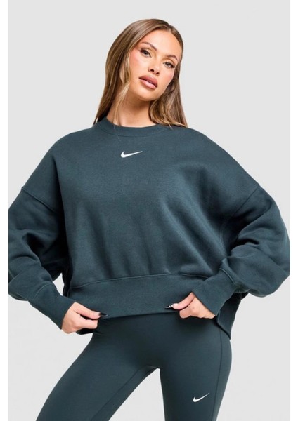 Sportswear Essantial Collection Oversize Kesim Petrol Mavisi Kadın Sweatshrit fiyatları