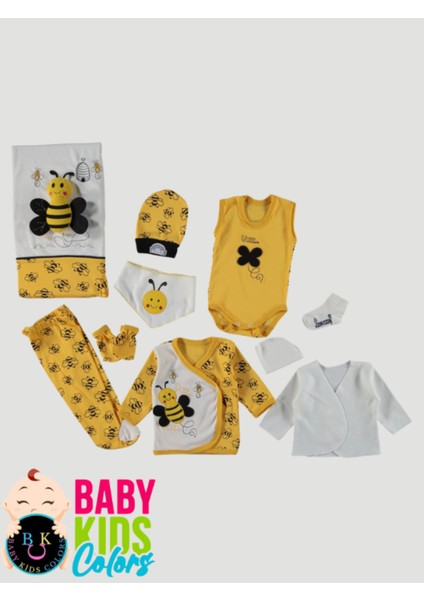 Kutulu Arı Lüx Bebek Zıbın Seti Yenidoğan Hastane Çıkışı Bebek Giyim