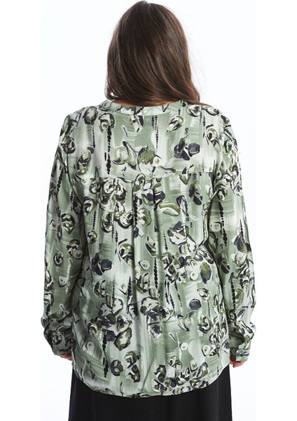 Yeni Sezon Kaçık Yaka Desenli Uzun Kollu Kadın Bluz fırsatları