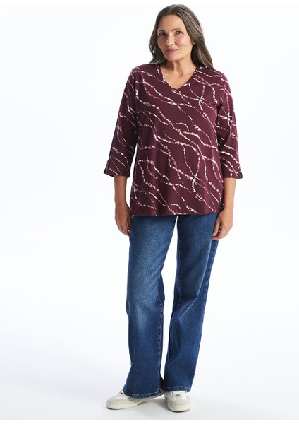 Yeni Sezon V Yaka Desenli Kadın Bluz fiyatları