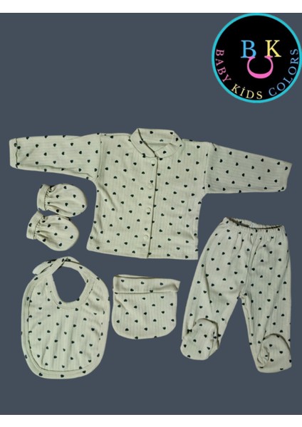 Fitilli Kumaşa 5'li Kalp Baskılı Hastahane Çıkışı Kutulu