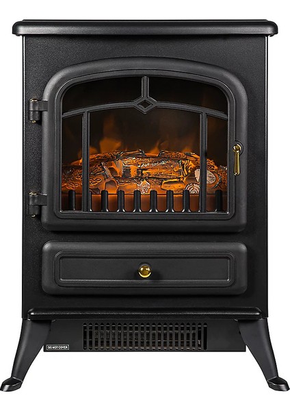 Elektrikli Şömine Siyah 1850 W Metal Kasa, Fanlı Şömine, Şömine Soba