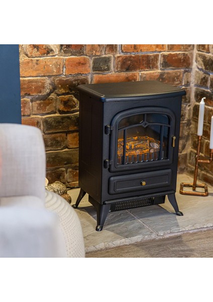 Elektrikli Şömine Siyah 1850 W Metal Kasa, Fanlı Şömine, Şömine Soba fırsatları
