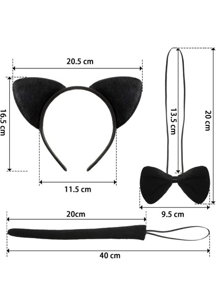 Kedi Kostüm Taç Kuyruk Papyon Seti 1 Adet (5358) fiyatları