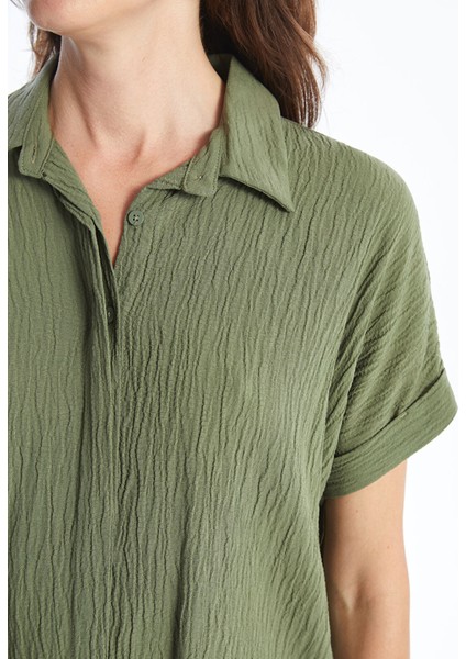 Yeni Sezon Dokulu Oversize Kadın Gömlek modelleri