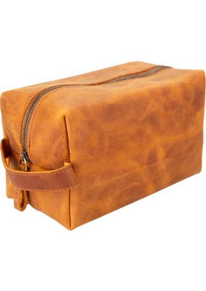 Deri Bakım ve Seyahat Çantası, x Beden, Antik Karamel Renk