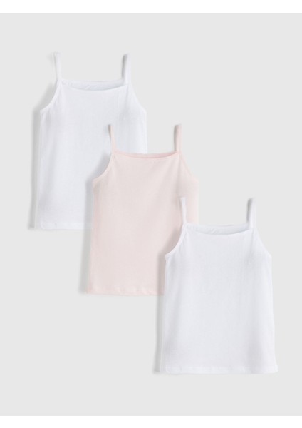 Yeni Sezon Kare Yaka Kız Çocuk Atlet 3'lü