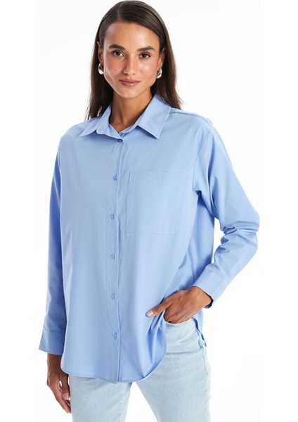 Yeni Sezon Oversize Poplin Kadın Gömlek