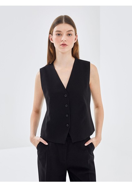 Yeni Sezon V Yaka Kadın Klasik Yelek