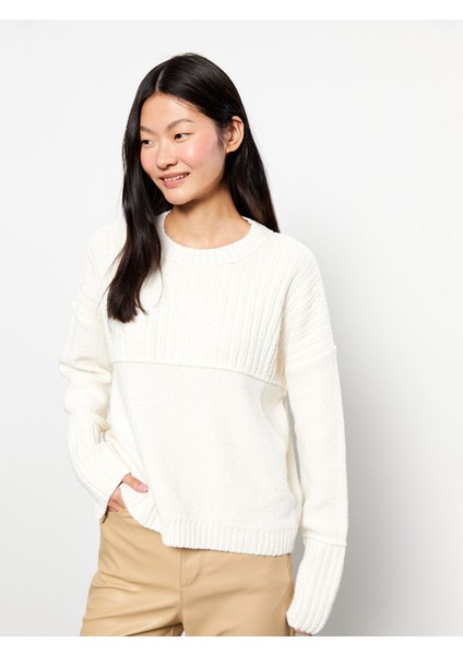 Yeni Sezon Bisiklet Yaka Kendinden Desenli Uzun Kollu Kadın Triko Kazak fiyatları