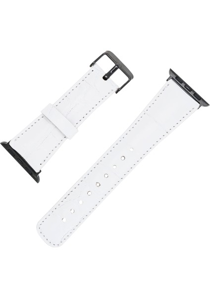 Apple Watch Uyumlu Deri Kordon 42-44-45MM F3 Beyaz fırsatları
