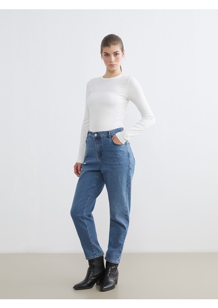 Yeni Sezon Mom Fit Kadın Jean Pantolon