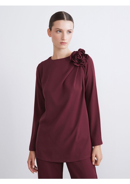 Yeni Sezon Bisiklet Yaka Büzgülü Krep Bluz fiyatları