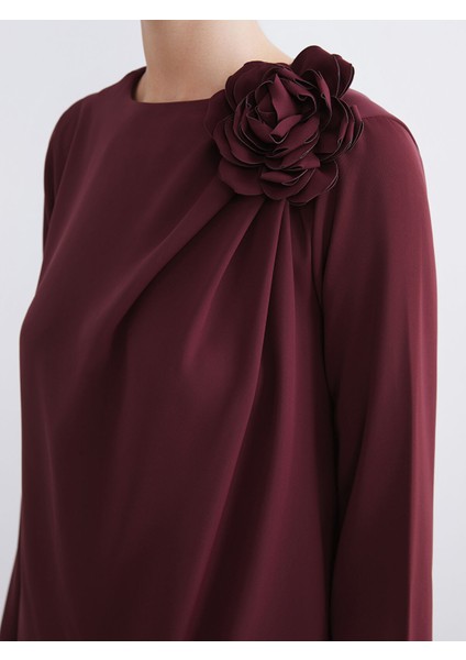 Yeni Sezon Bisiklet Yaka Büzgülü Krep Bluz indirimleri